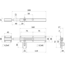 Rígeľ ø 12mm, L: 160mm, pozinkovaný Rígeľ ø 12mm, L: 160mm, pozinkovaný